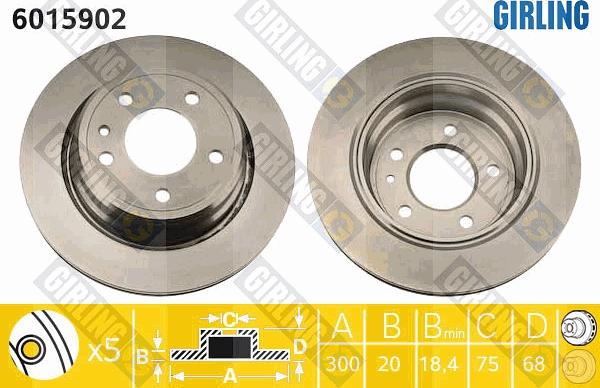 Girling 6015902 - Тормозной диск autospares.lv