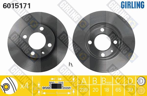 Girling 6015171 - Тормозной диск autospares.lv