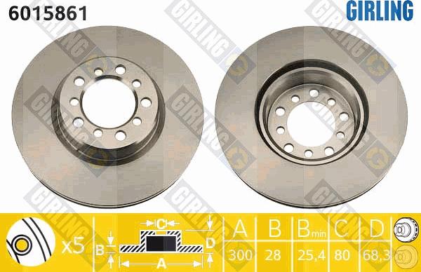 Girling 6015861 - Тормозной диск autospares.lv