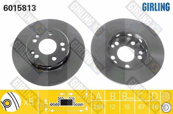 Girling 6015813 - Тормозной диск autospares.lv