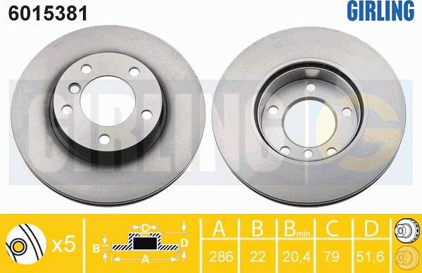 Girling 6015381 - Тормозной диск autospares.lv