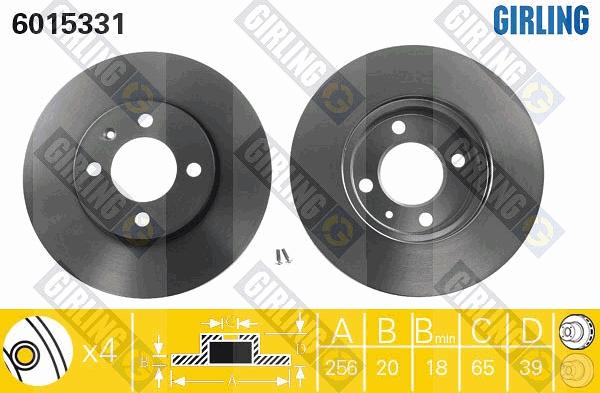 Girling 6015331 - Тормозной диск autospares.lv