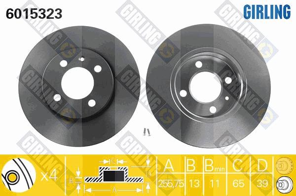 Girling 6015323 - Тормозной диск autospares.lv