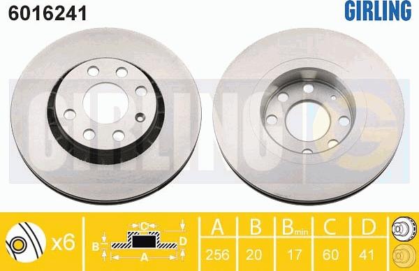 Girling 6016241 - Тормозной диск autospares.lv