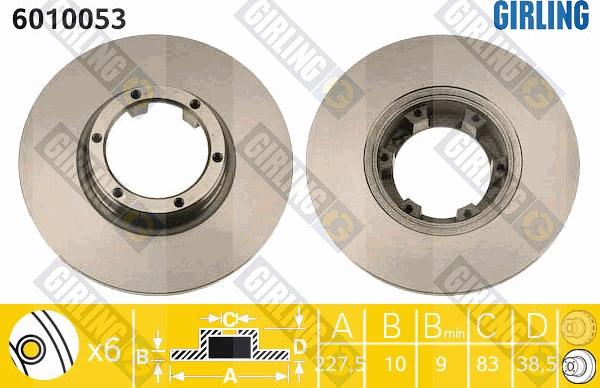 Girling 6010053 - Тормозной диск autospares.lv