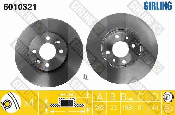 Girling 6010321 - Тормозной диск autospares.lv