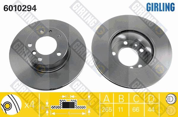 Girling 6010294 - Тормозной диск autospares.lv