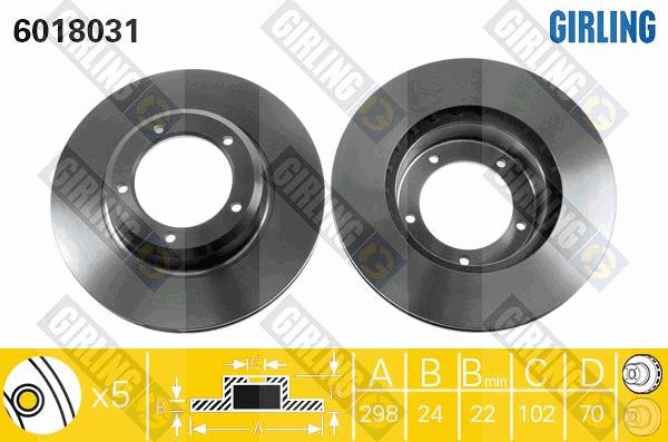 Girling 6018031 - Тормозной диск autospares.lv