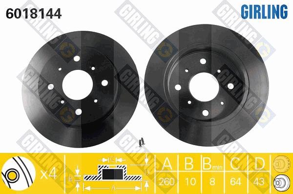 Girling 6018144 - Тормозной диск autospares.lv