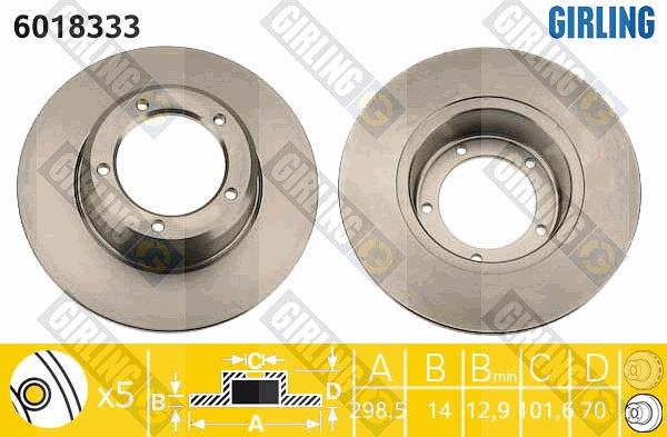 Girling 6018333 - Тормозной диск autospares.lv