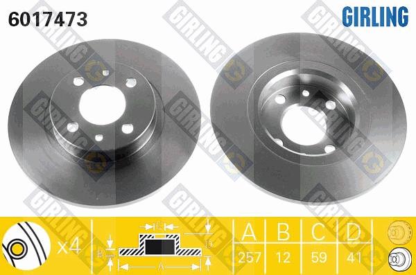 Girling 6017473 - Тормозной диск autospares.lv