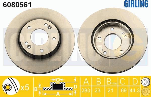 Girling 6080561 - Тормозной диск autospares.lv