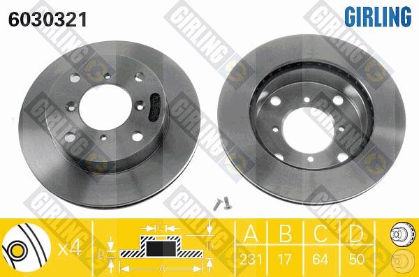 Girling 6030321 - Тормозной диск autospares.lv