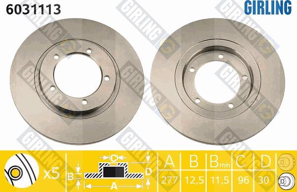 Girling 6031113 - Тормозной диск autospares.lv