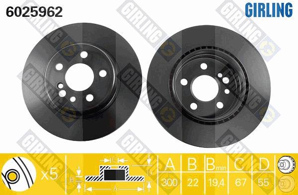 Girling 6025944 - Тормозной диск autospares.lv