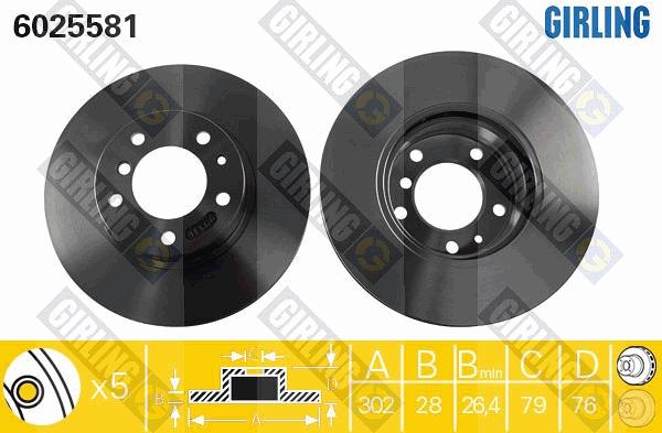 Girling 6025581 - Тормозной диск autospares.lv