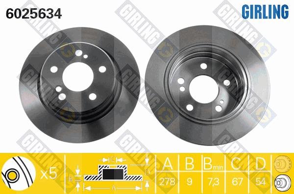 Girling 6025634 - Тормозной диск autospares.lv