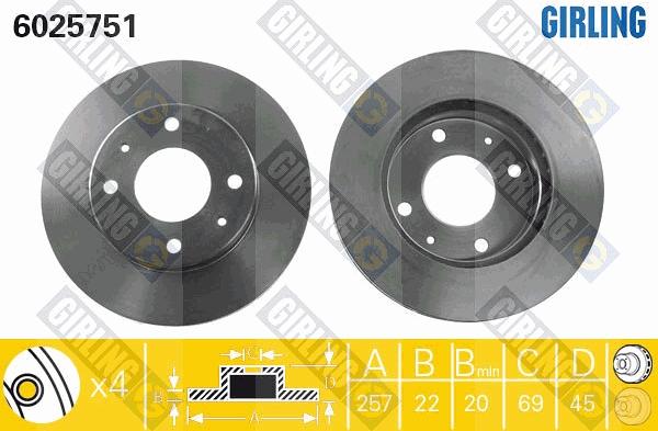 Girling 6025751 - Тормозной диск autospares.lv