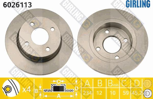 Girling 6026113 - Тормозной диск autospares.lv