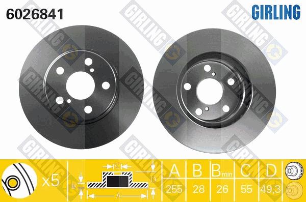 Girling 6026841 - Тормозной диск autospares.lv