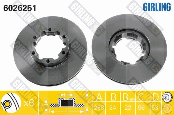 Girling 6026251 - Тормозной диск autospares.lv