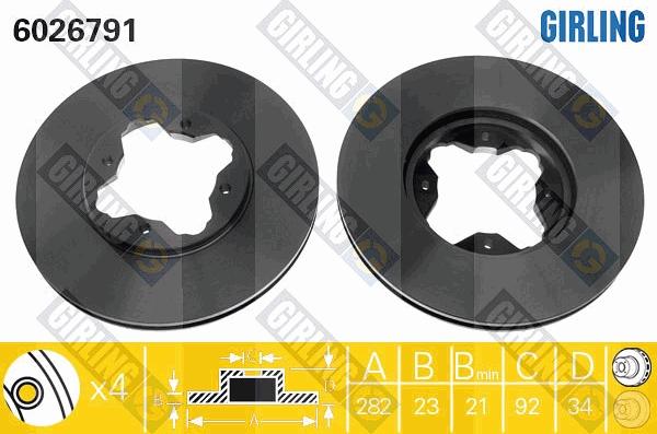 Girling 6026791 - Тормозной диск autospares.lv