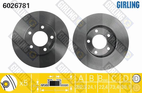 Girling 6026781 - Тормозной диск autospares.lv