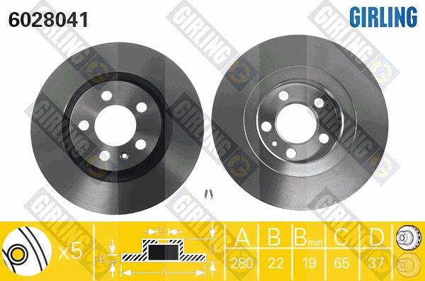 Girling 6028041 - Тормозной диск autospares.lv