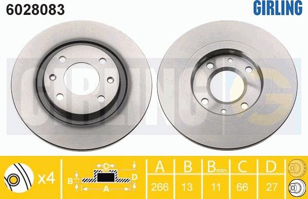 Girling 6028083 - Тормозной диск autospares.lv