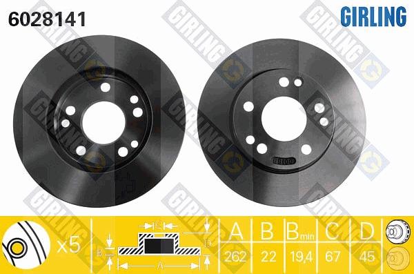 Girling 6028141 - Тормозной диск autospares.lv