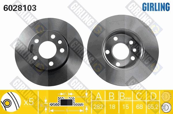 Girling 6028103 - Тормозной диск autospares.lv