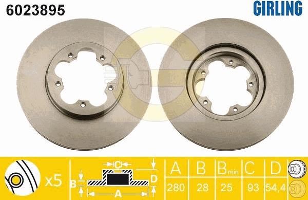 Girling 6023895 - Тормозной диск autospares.lv