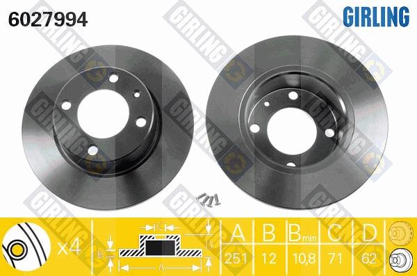 Girling 6027994 - Тормозной диск autospares.lv