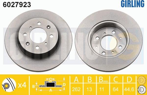 Girling 6027923 - Тормозной диск autospares.lv