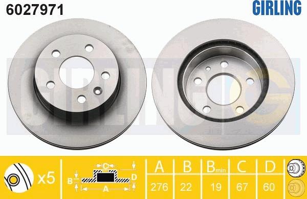 Girling 6027971 - Тормозной диск autospares.lv