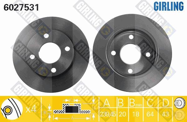 Girling 6027531 - Тормозной диск autospares.lv