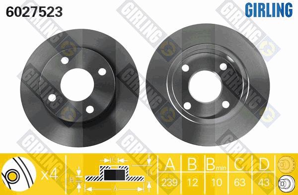 Girling 6027523 - Тормозной диск autospares.lv