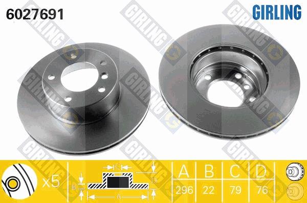 Girling 6027691 - Тормозной диск autospares.lv