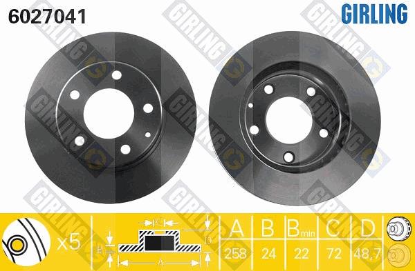 Girling 6027041 - Тормозной диск autospares.lv