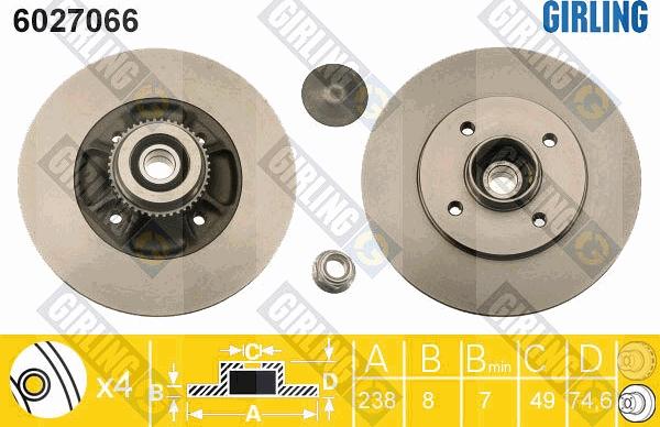 Girling 6027066 - Тормозной диск autospares.lv