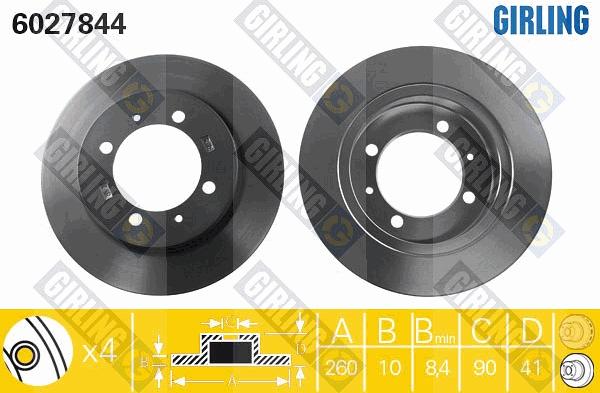 Girling 6027844 - Тормозной диск autospares.lv