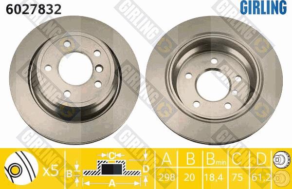 Girling 6027832 - Тормозной диск autospares.lv