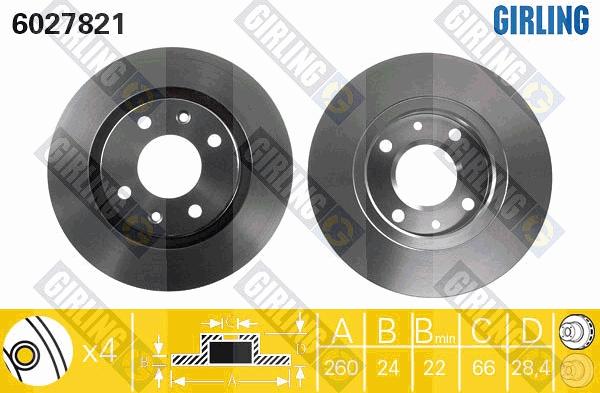 Girling 6027821 - Тормозной диск autospares.lv