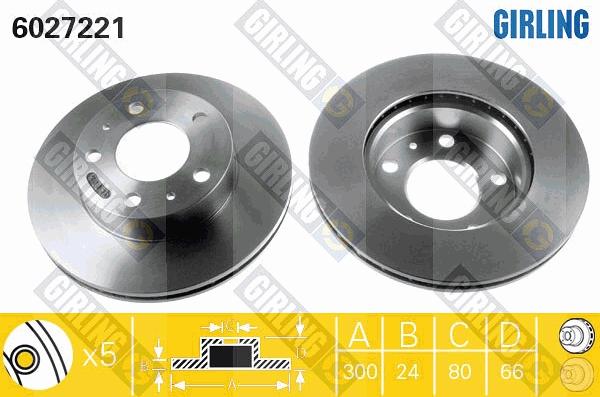 Girling 6027221 - Тормозной диск autospares.lv