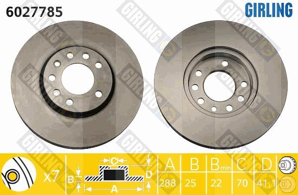 Girling 6027785 - Тормозной диск autospares.lv