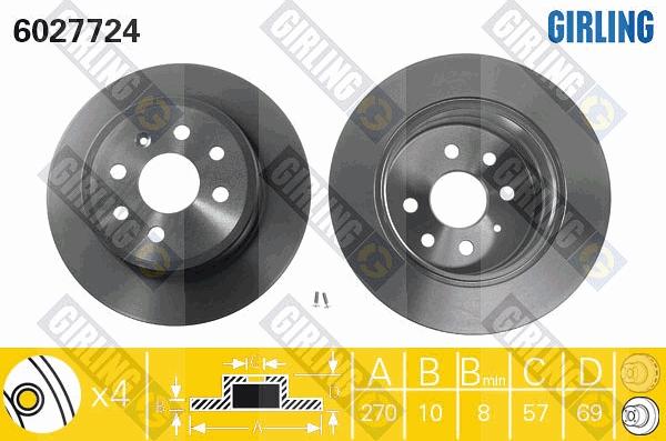 Girling 6027724 - Тормозной диск autospares.lv