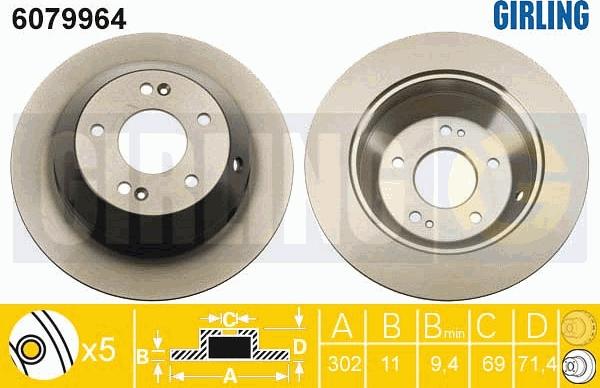 Girling 6079964 - Тормозной диск autospares.lv