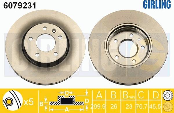 Girling 6079231 - Тормозной диск autospares.lv