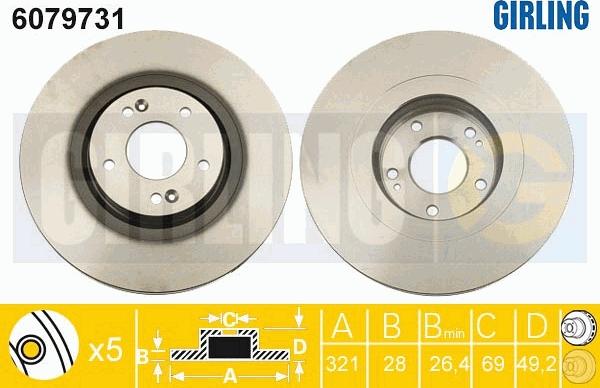 Girling 6079731 - Тормозной диск autospares.lv