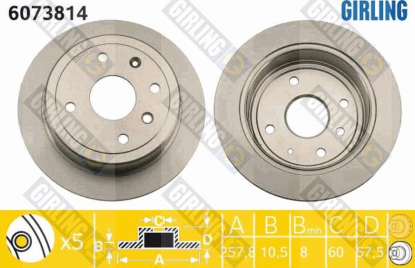 Girling 6073814 - Тормозной диск autospares.lv